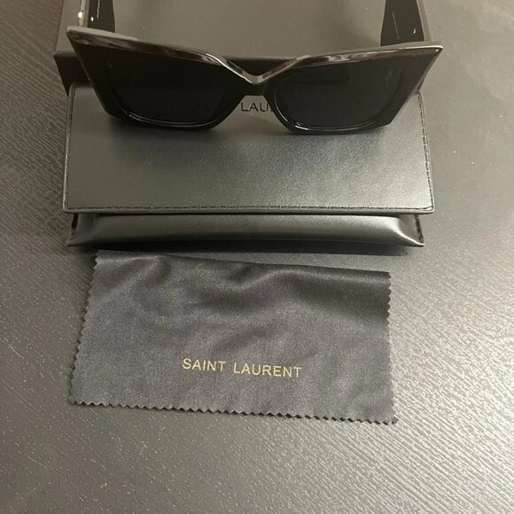 NEW Saint Laurent SLM119 BLAZE 001 Black Grey Oversized Cat Eye Women Sunglasses main image 5